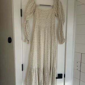 Elegant Cream Floral Maxi Dress NOTHING FITS BUT